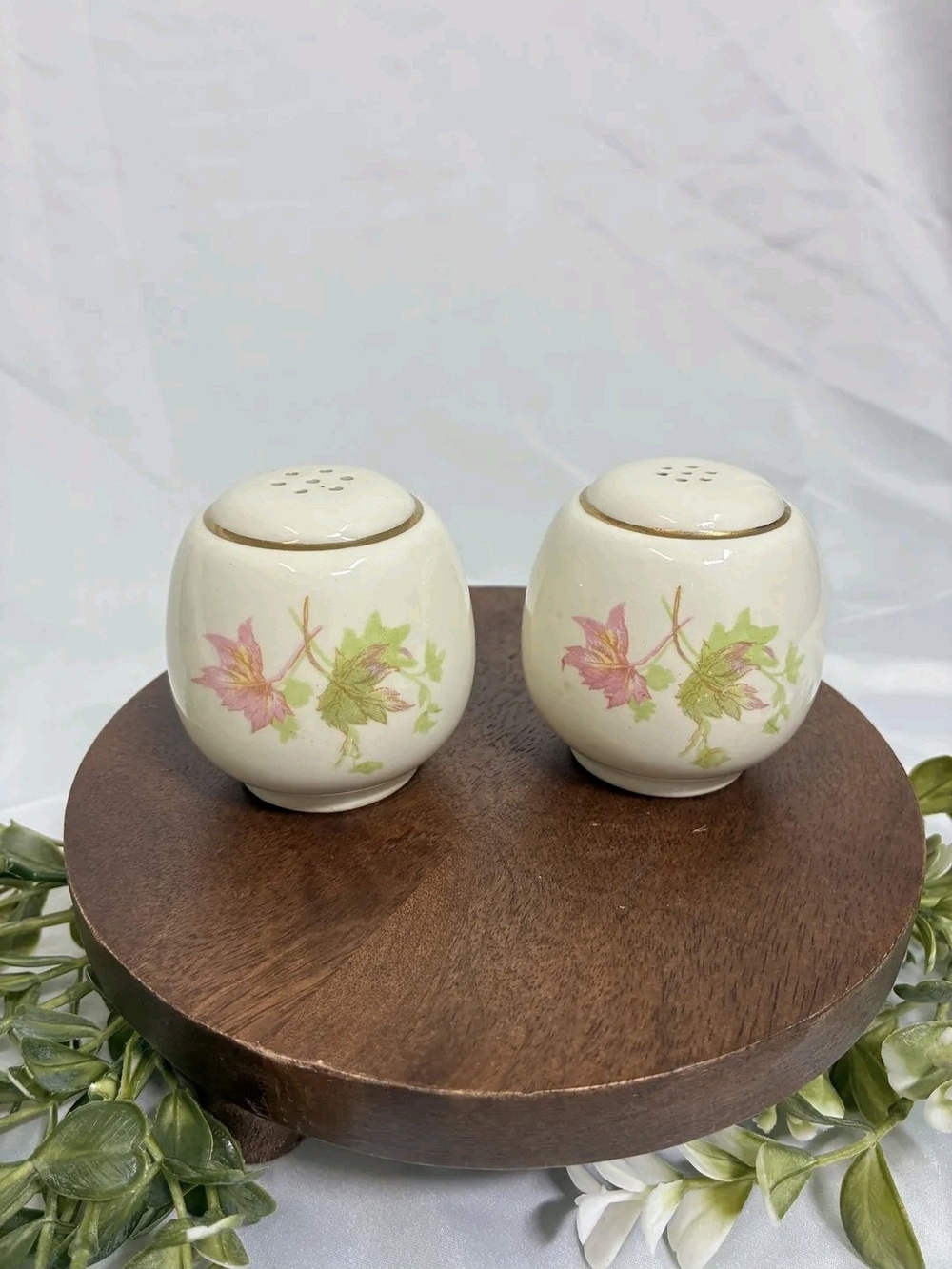 Cream Floral Ceramic Salt and Pepper Shakers - Classic Home Accents